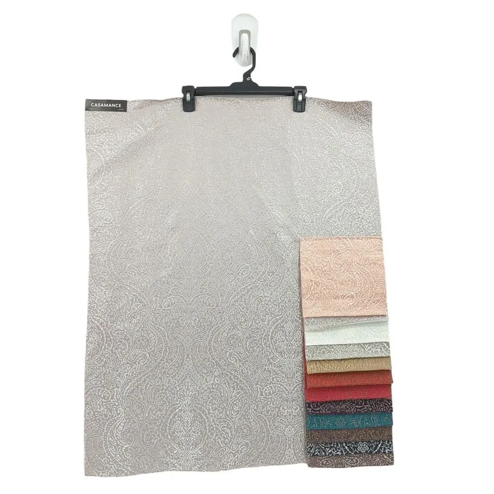 CASAMANCE Monture Sample Book Fabric 12 Swatches Silver Damask Metallic 33 x 27